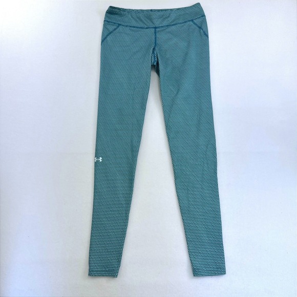 Under Armour Pants - Under Armour ColdGear Womens Teal Geometric Print Fitted Leggings Size Small